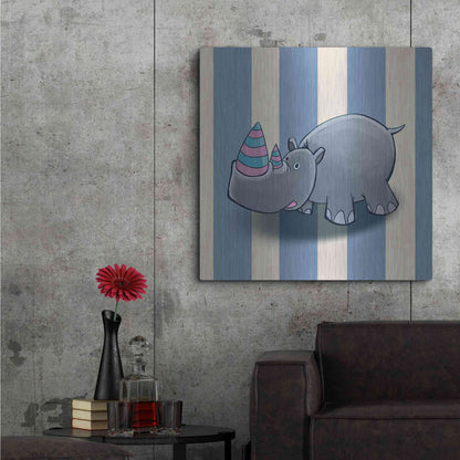 Luxe Metal Art 'Rhino' by GraphINC, Metal Wall Art,36x36