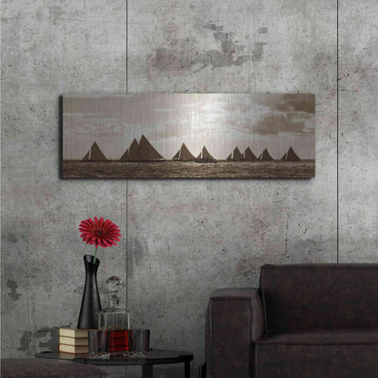 Luxe Metal Art 'Sailboats' by GraphINC, Metal Wall Art,48x16