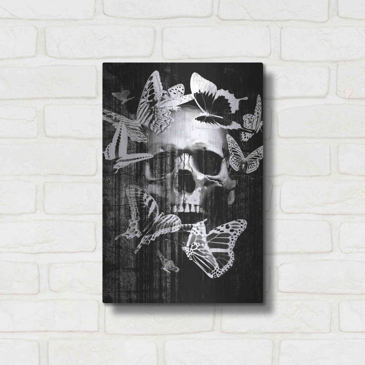 Luxe Metal Art 'Skull Butterfly Crown' by GraphINC, Metal Wall Art,12x16