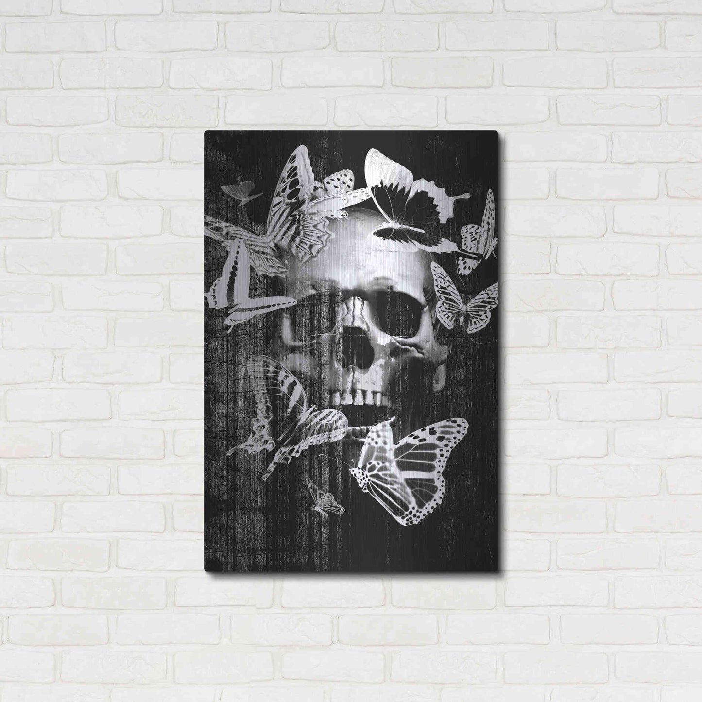 Luxe Metal Art 'Skull Butterfly Crown' by GraphINC, Metal Wall Art,24x36