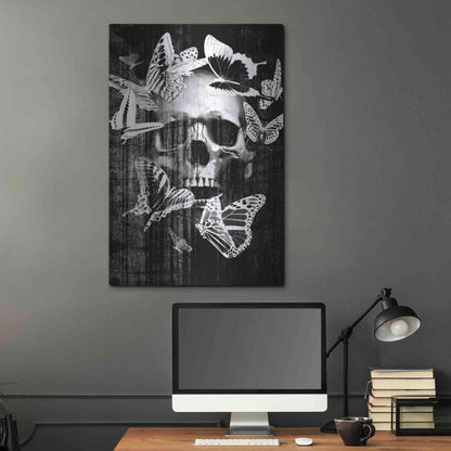 Luxe Metal Art 'Skull Butterfly Crown' by GraphINC, Metal Wall Art,24x36