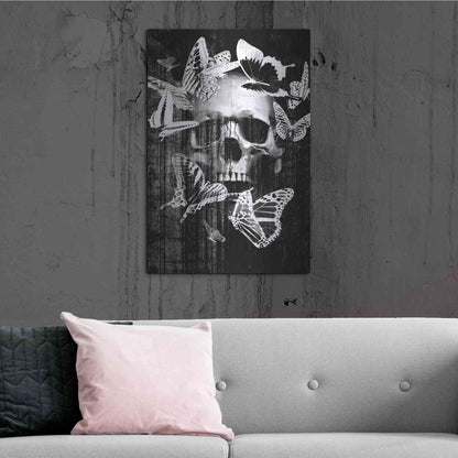 Luxe Metal Art 'Skull Butterfly Crown' by GraphINC, Metal Wall Art,24x36