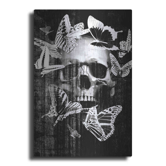 Luxe Metal Art 'Skull Butterfly Crown' by GraphINC, Metal Wall Art