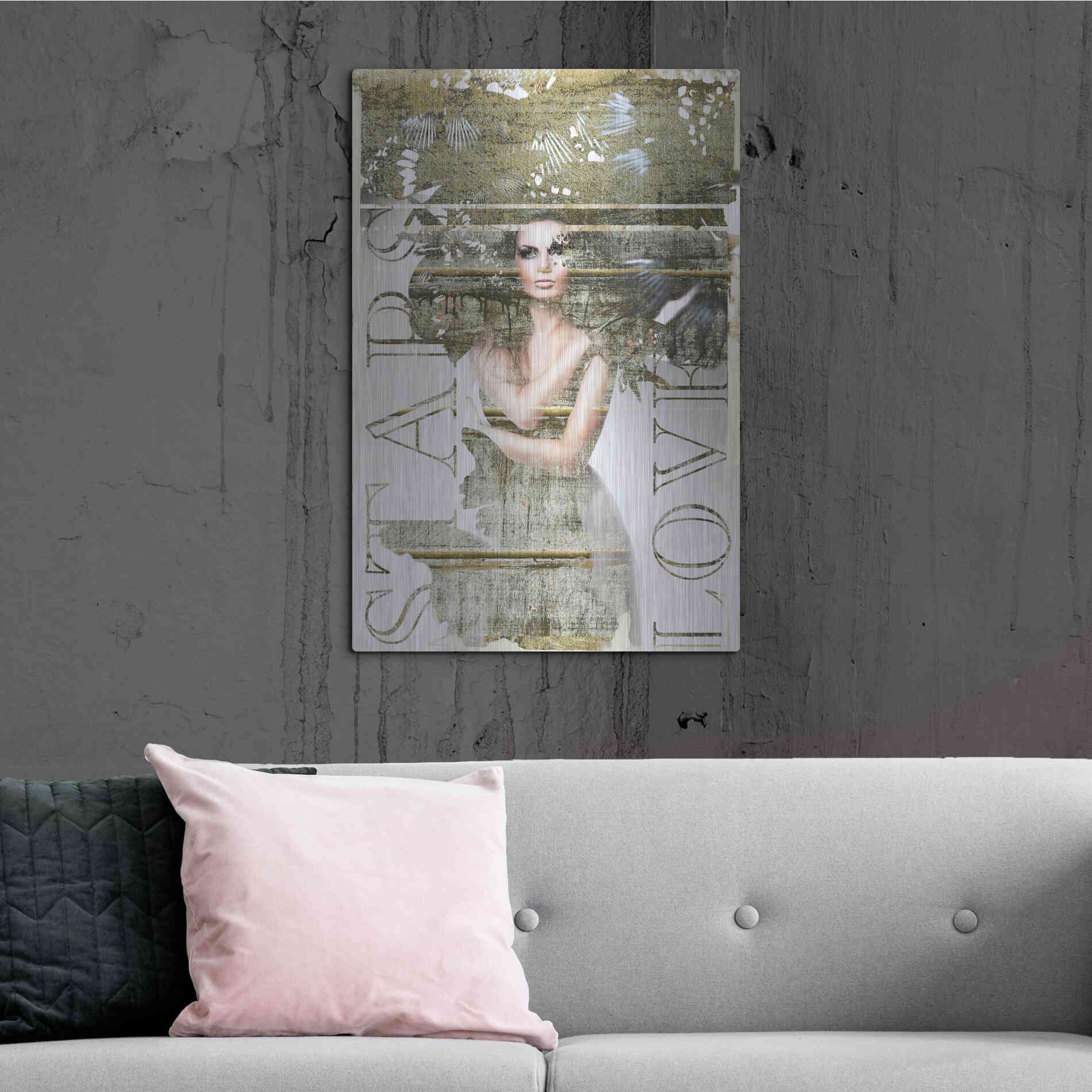 Luxe Metal Art 'Star Lovers' by GraphINC, Metal Wall Art,24x36