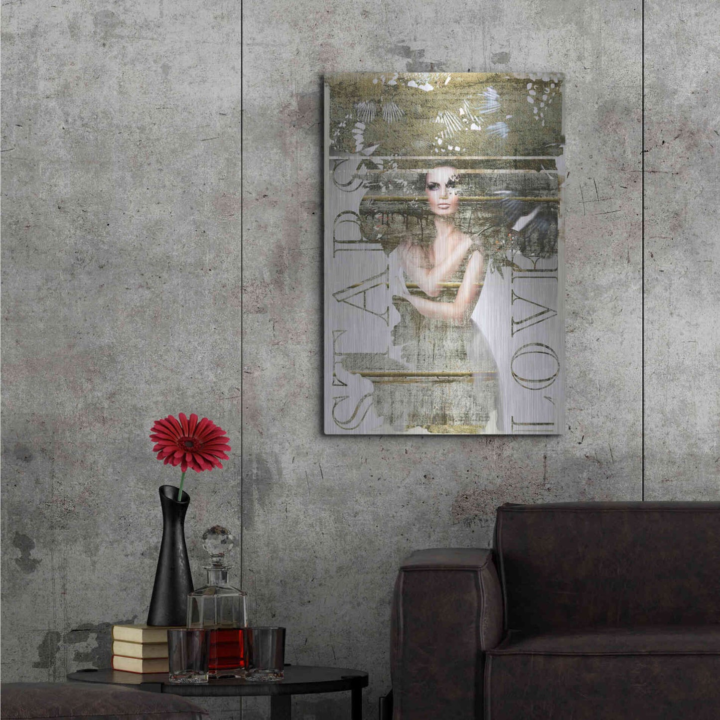 Luxe Metal Art 'Star Lovers' by GraphINC, Metal Wall Art,24x36