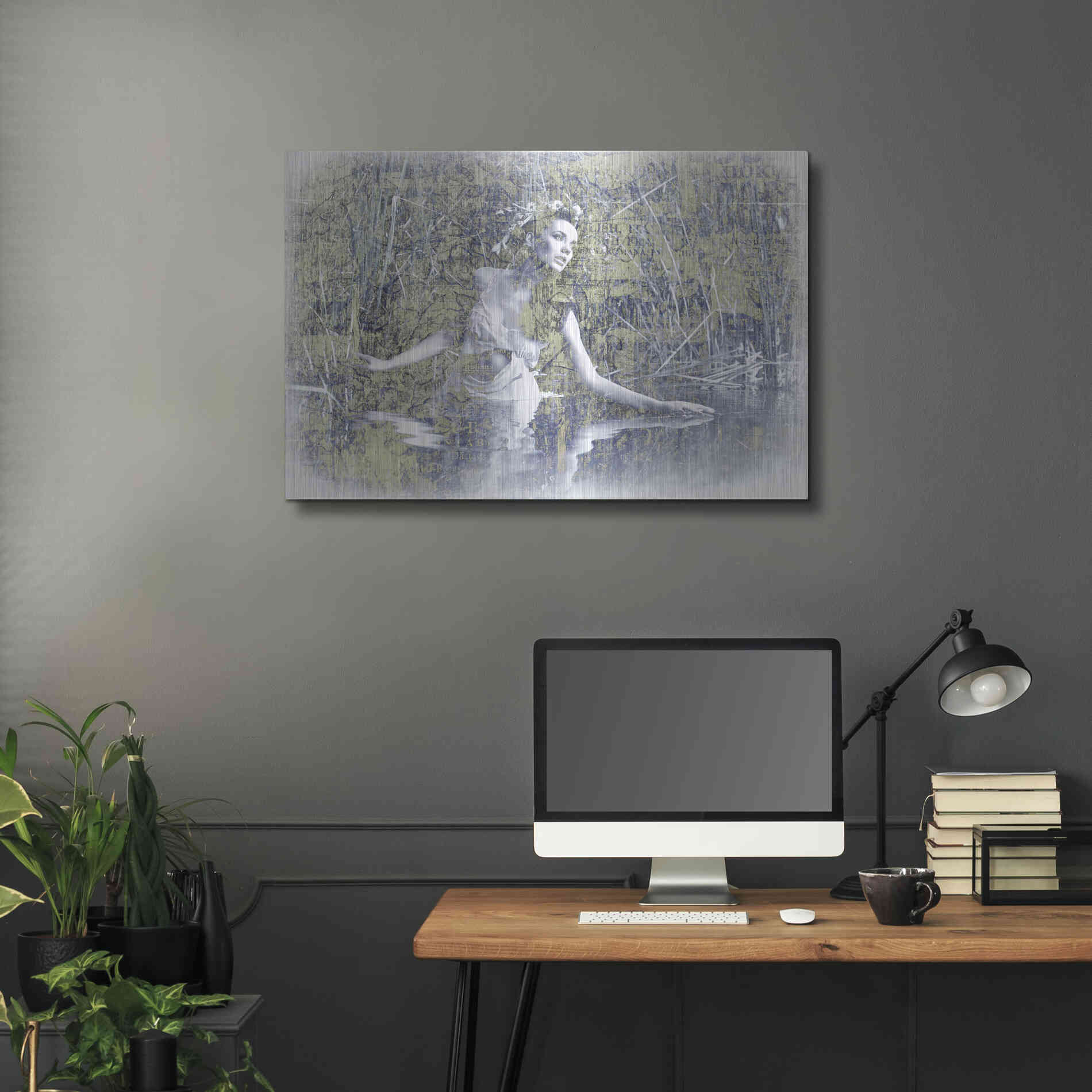 Luxe Metal Art 'Swan Lake' by GraphINC, Metal Wall Art,36x24