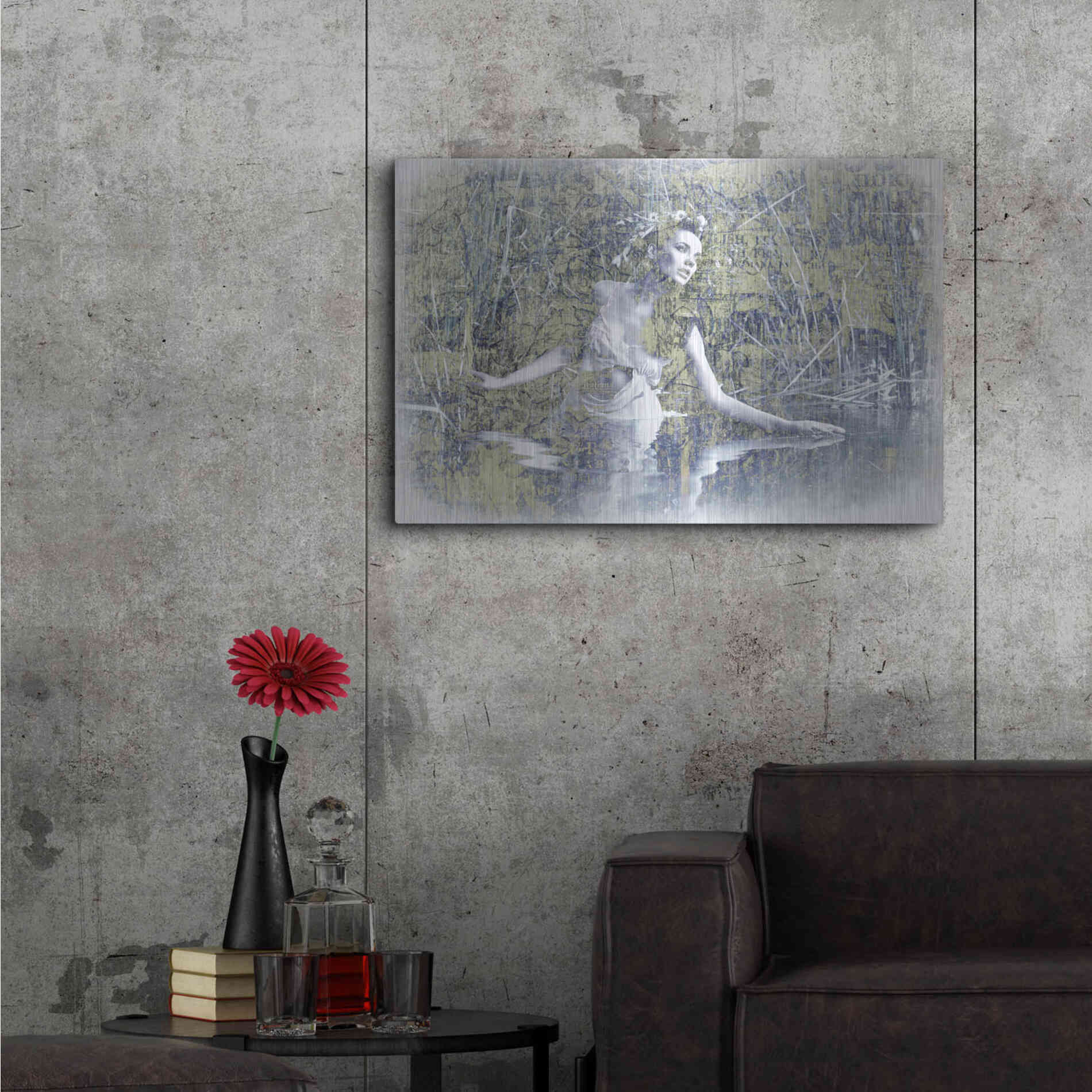 Luxe Metal Art 'Swan Lake' by GraphINC, Metal Wall Art,36x24