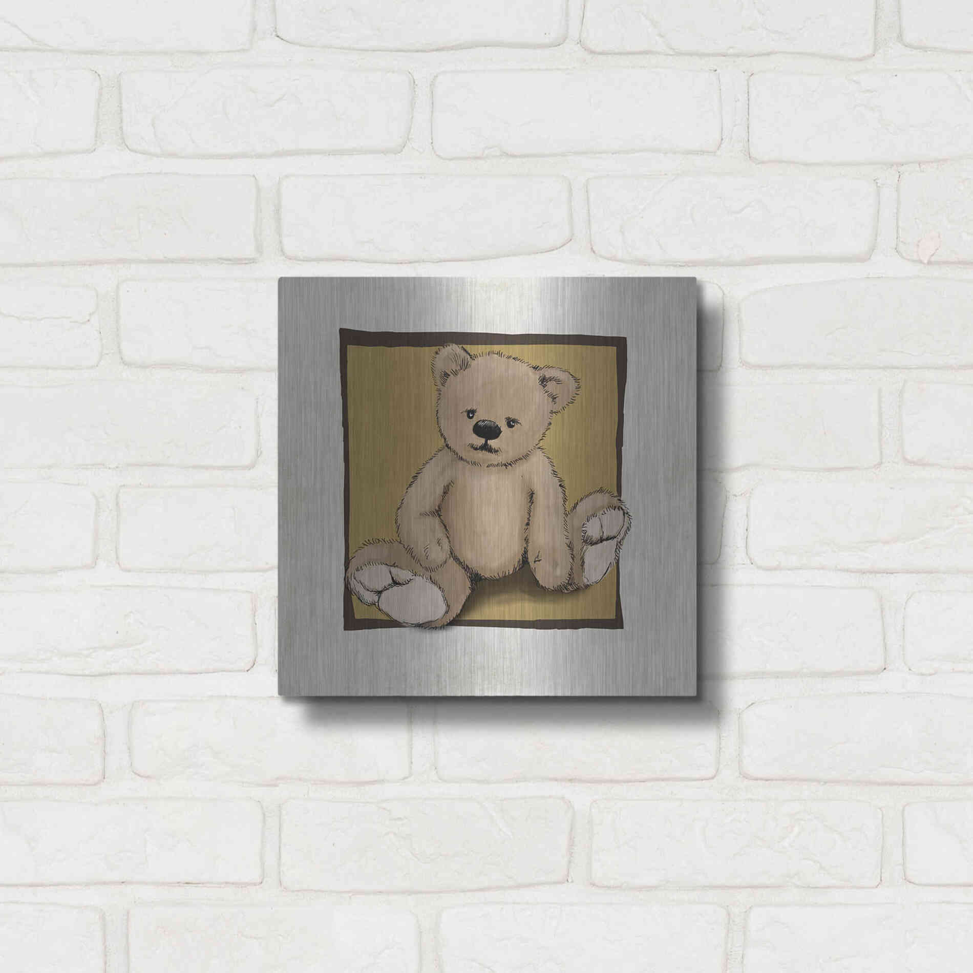 Luxe Metal Art 'Teddy Bear' by GraphINC, Metal Wall Art,12x12