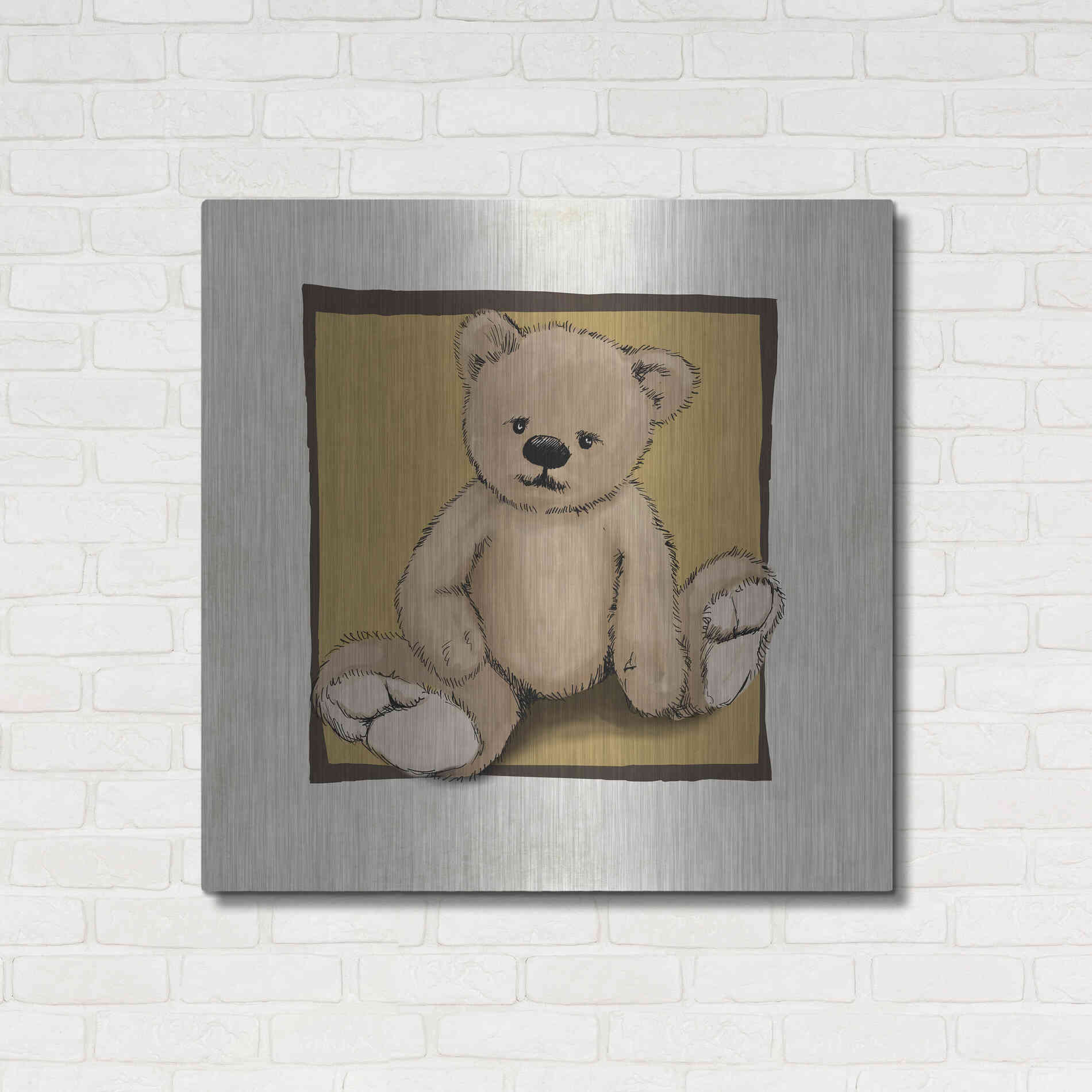 Luxe Metal Art 'Teddy Bear' by GraphINC, Metal Wall Art,36x36