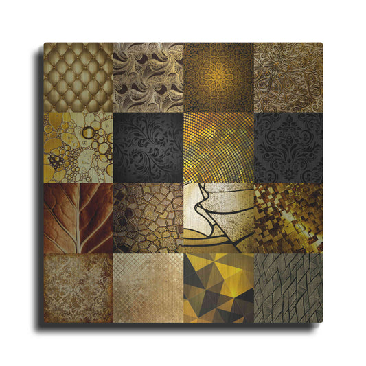 Luxe Metal Art 'Tiles Decor Gold' by GraphINC, Metal Wall Art