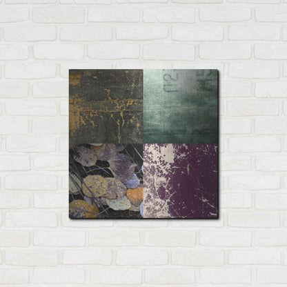 Luxe Metal Art 'Tiles Decor Green Notes' by GraphINC, Metal Wall Art,24x24