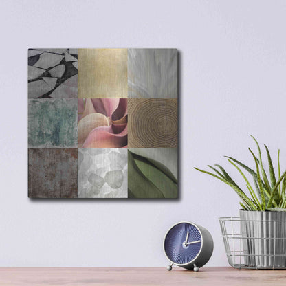Luxe Metal Art 'Tiles Decor Ice White' by GraphINC, Metal Wall Art,12x12