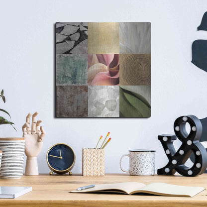 Luxe Metal Art 'Tiles Decor Ice White' by GraphINC, Metal Wall Art,12x12