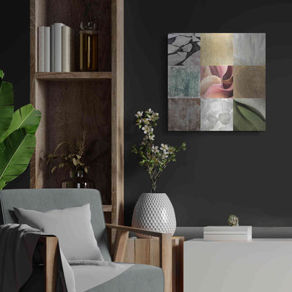 Luxe Metal Art 'Tiles Decor Ice White' by GraphINC, Metal Wall Art,24x24