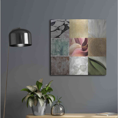 Luxe Metal Art 'Tiles Decor Ice White' by GraphINC, Metal Wall Art,24x24