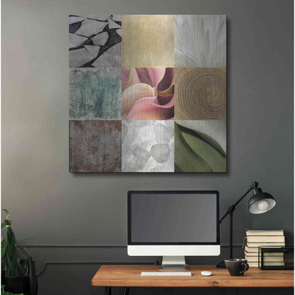 Luxe Metal Art 'Tiles Decor Ice White' by GraphINC, Metal Wall Art,36x36
