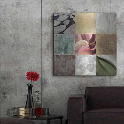 Luxe Metal Art 'Tiles Decor Ice White' by GraphINC, Metal Wall Art,36x36