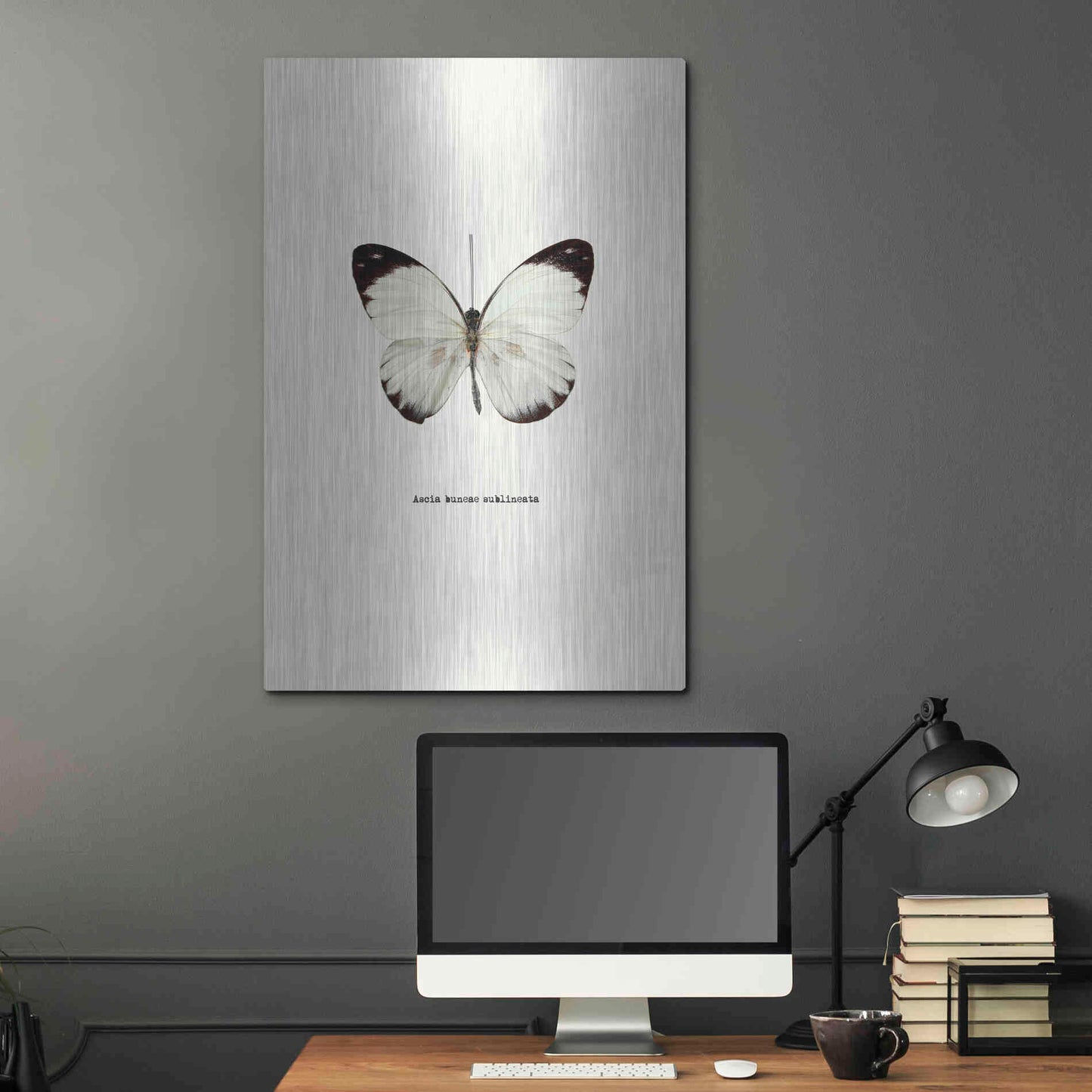 Luxe Metal Art 'White Butterfly' by GraphINC, Metal Wall Art,24x36