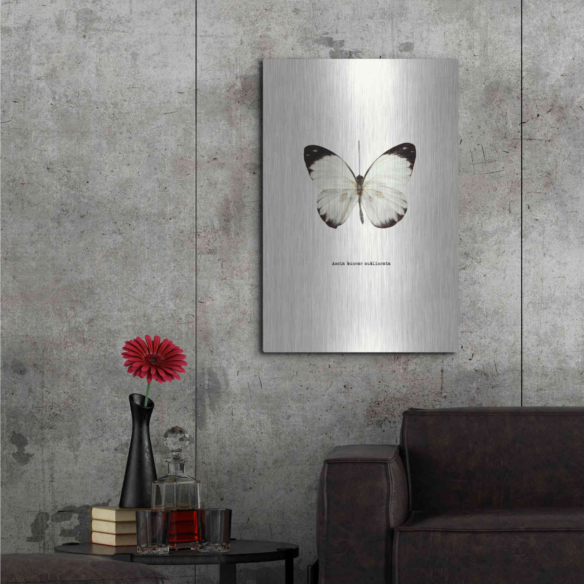 Luxe Metal Art 'White Butterfly' by GraphINC, Metal Wall Art,24x36