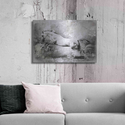 Luxe Metal Art 'White Horse' by GraphINC, Metal Wall Art,36x24