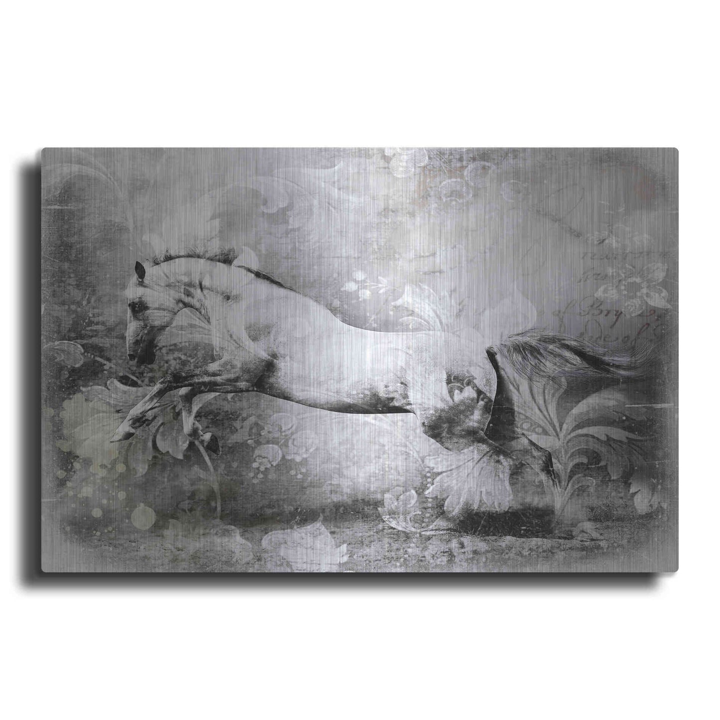 Luxe Metal Art 'White Horse' by GraphINC, Metal Wall Art