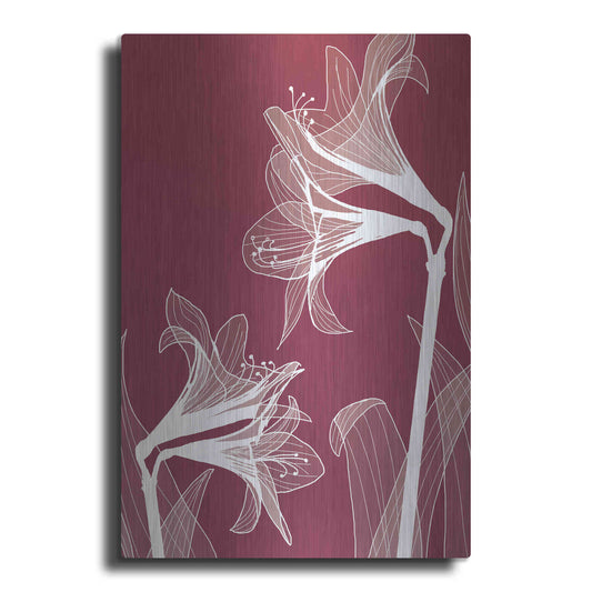 Luxe Metal Art 'X-ray Flowers Red' by GraphINC, Metal Wall Art