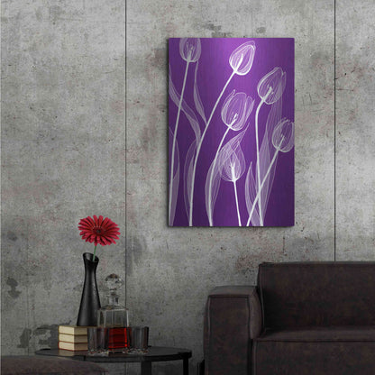 Luxe Metal Art 'X-ray Flowers Purple' by GraphINC, Metal Wall Art,24x36