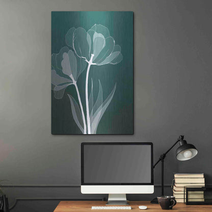 Luxe Metal Art 'X-ray Flowers Green' by GraphINC, Metal Wall Art,24x36