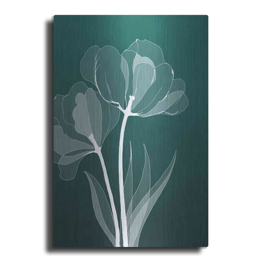 Luxe Metal Art 'X-ray Flowers Green' by GraphINC, Metal Wall Art