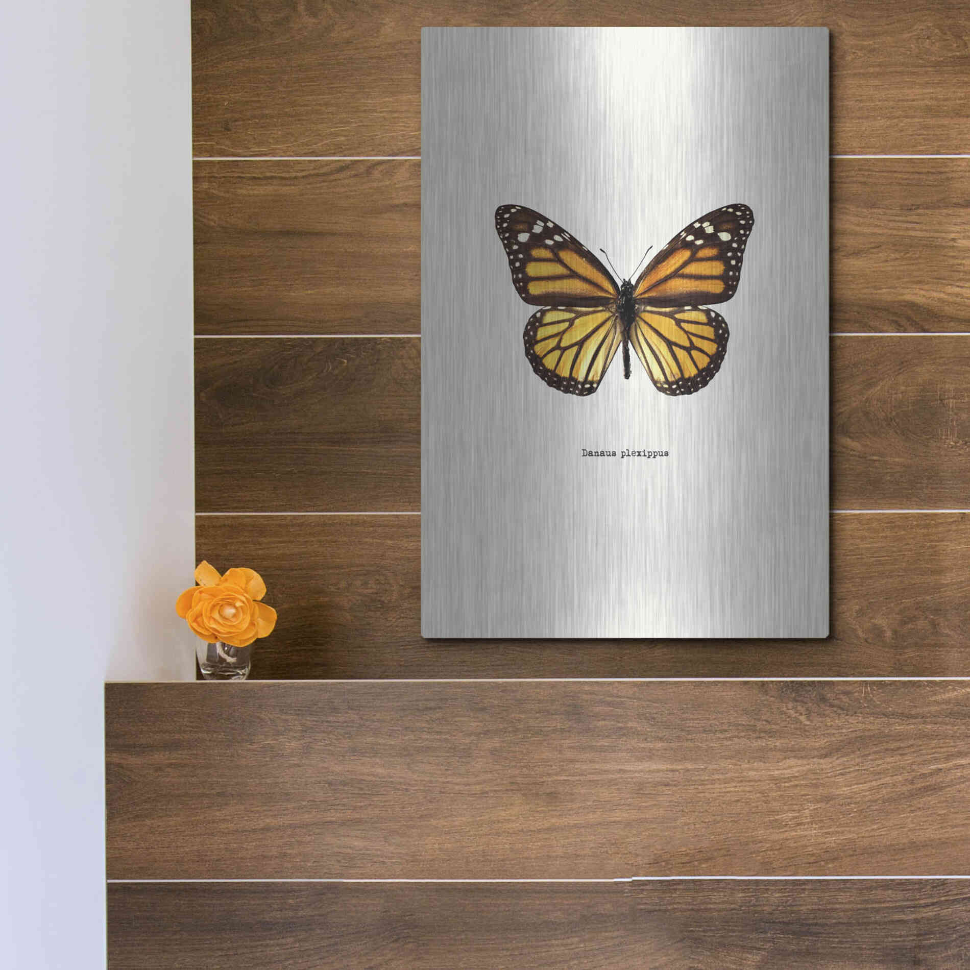 Luxe Metal Art 'Yellow Butterfly' by GraphINC, Metal Wall Art,12x16