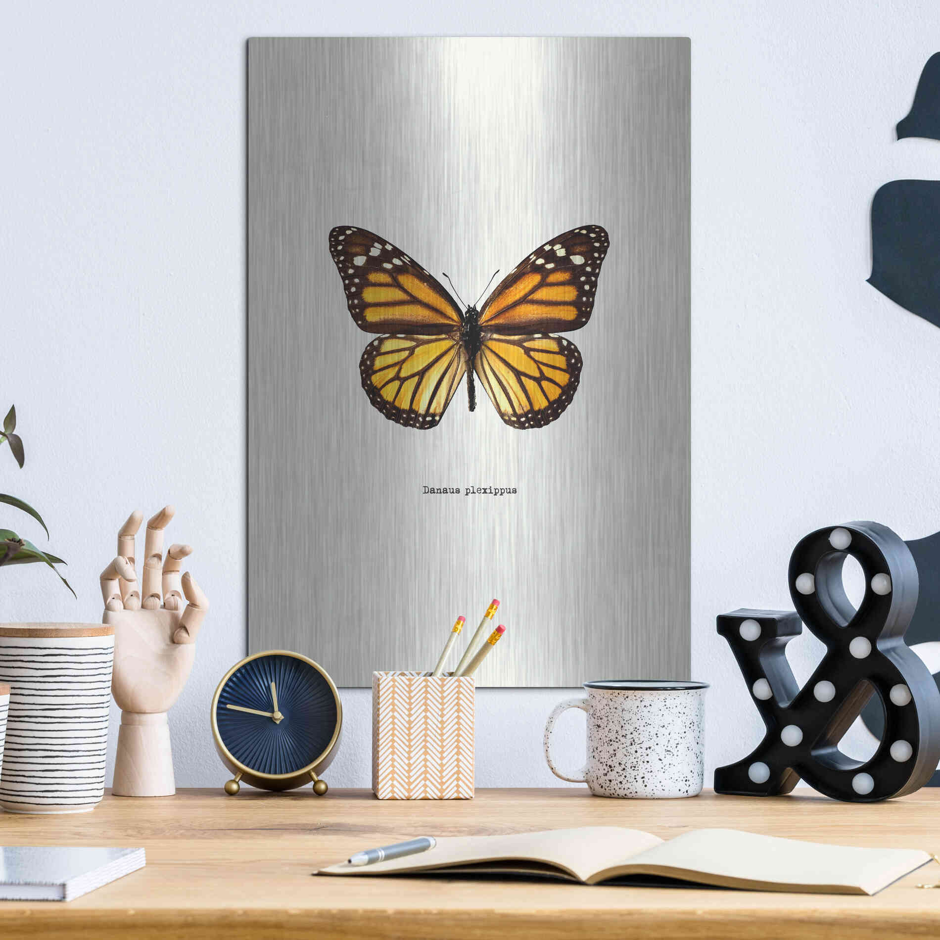 Luxe Metal Art 'Yellow Butterfly' by GraphINC, Metal Wall Art,12x16