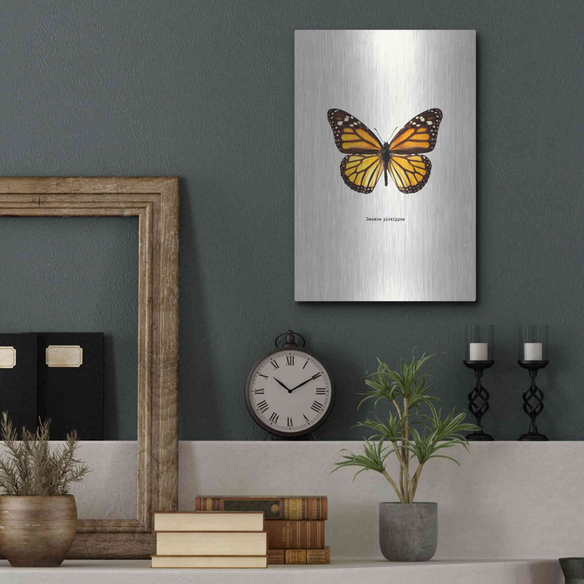 Luxe Metal Art 'Yellow Butterfly' by GraphINC, Metal Wall Art,12x16