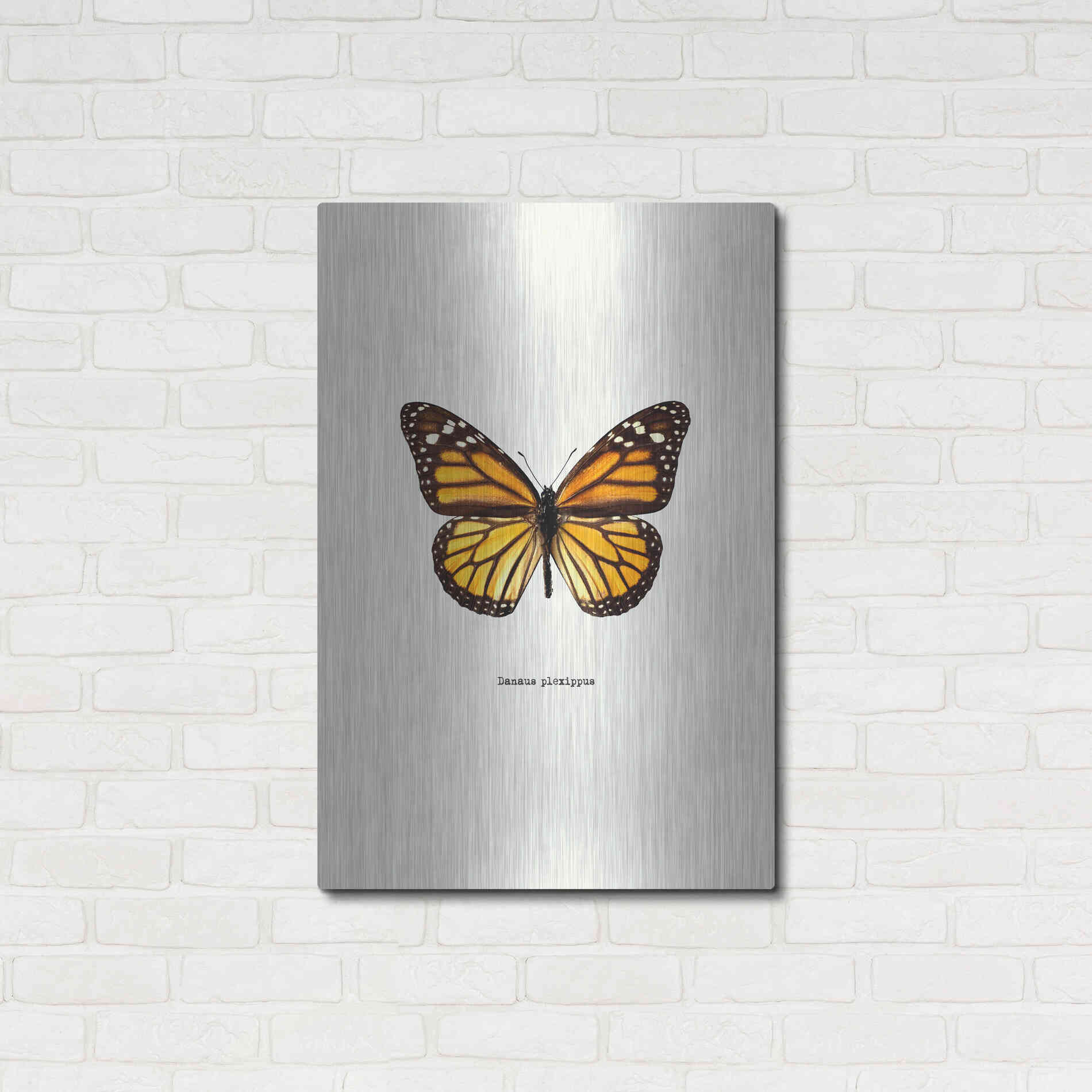 Luxe Metal Art 'Yellow Butterfly' by GraphINC, Metal Wall Art,24x36