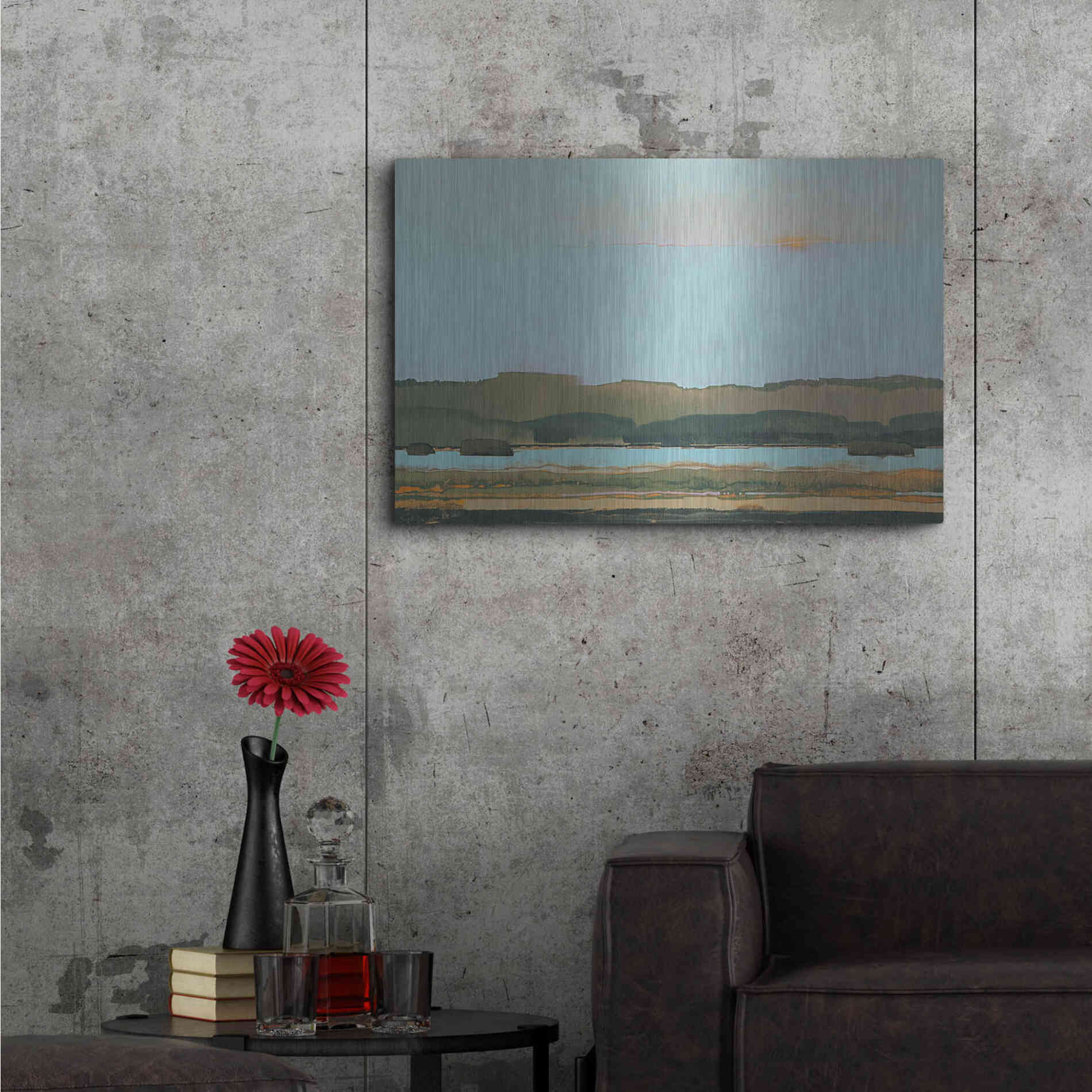 Luxe Metal Art 'West of the River' by Greg Hargreaves, Metal Wall Art,36x24