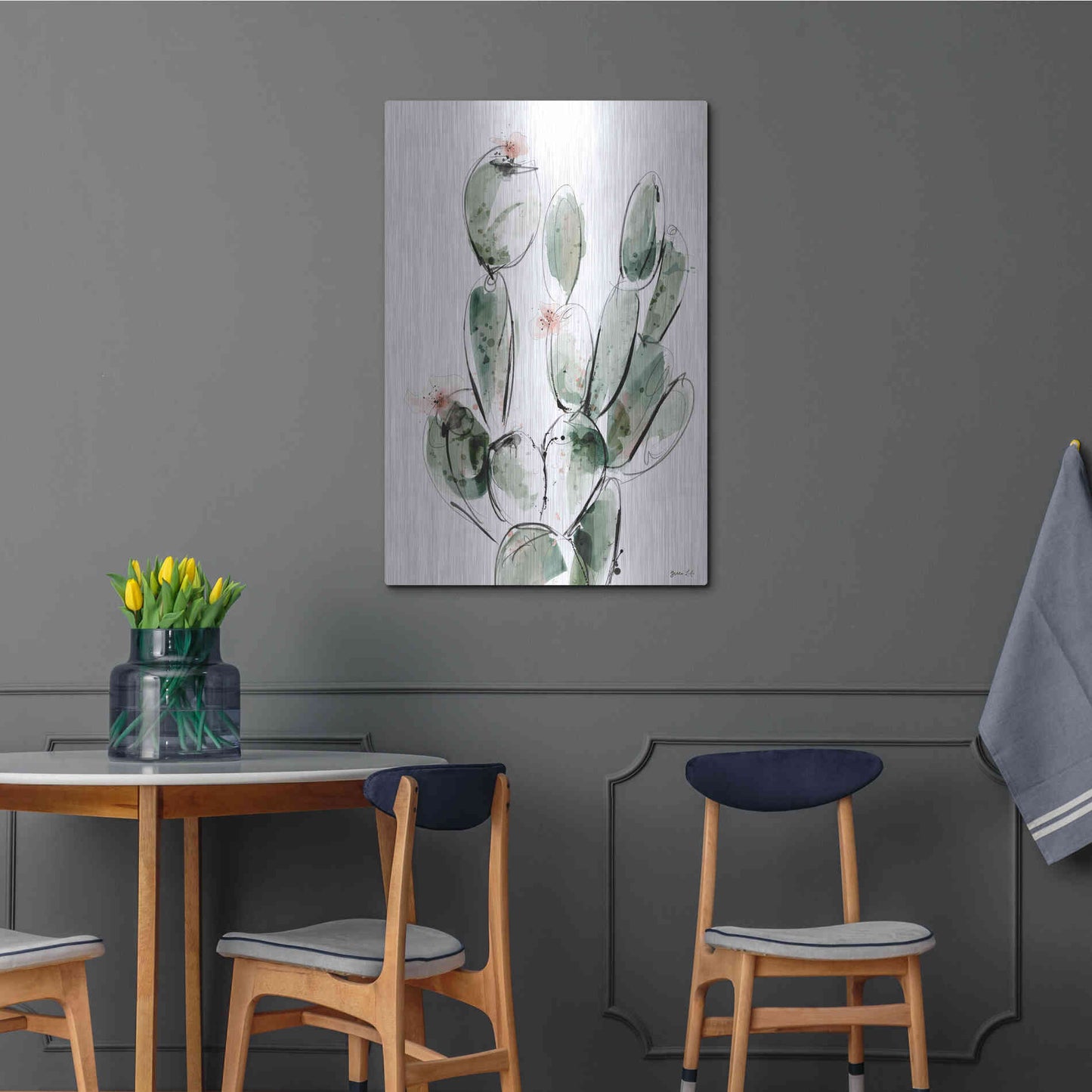 Luxe Metal Art 'Prickly Pear' by Green Lili, Metal Wall Art,24x36