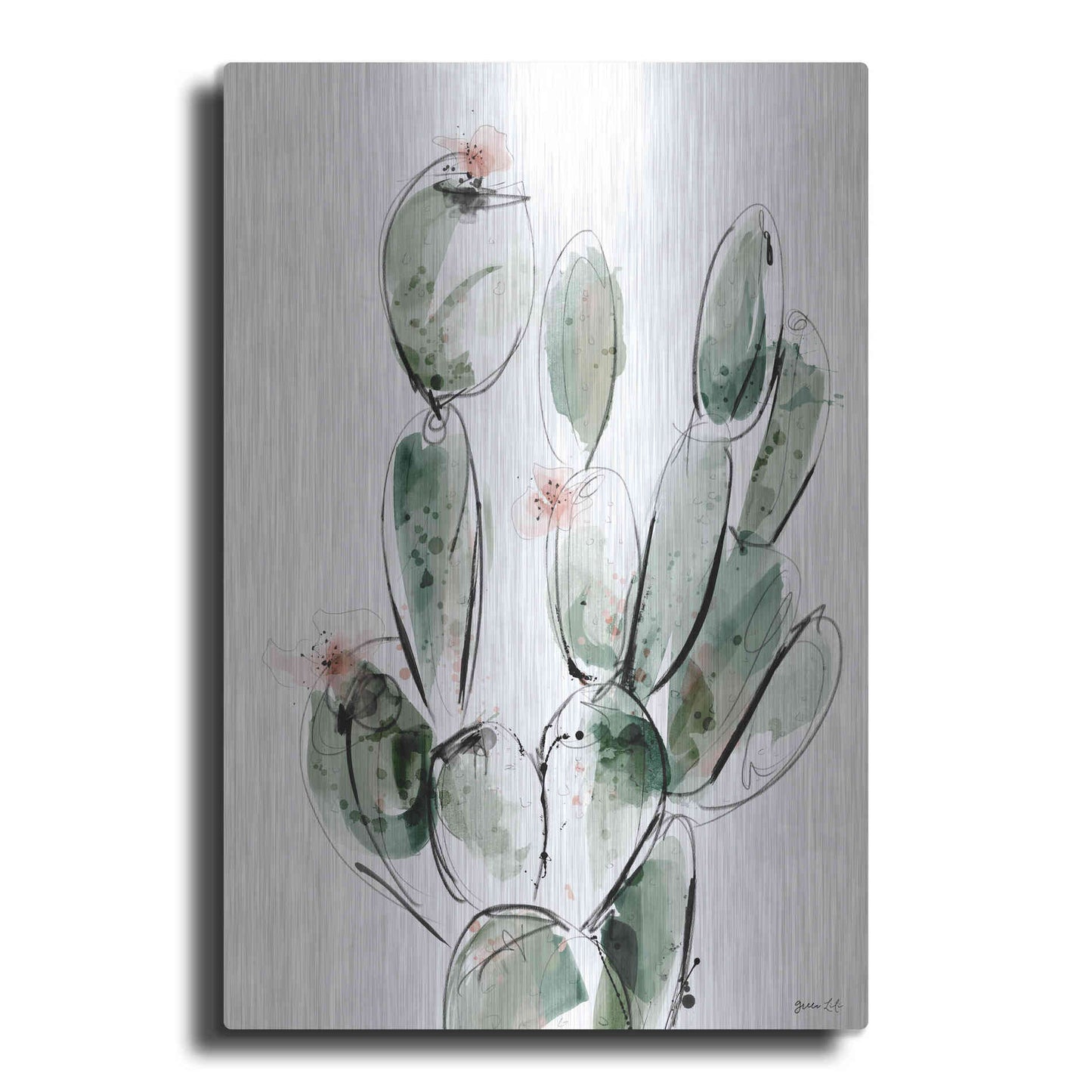 Luxe Metal Art 'Prickly Pear' by Green Lili, Metal Wall Art