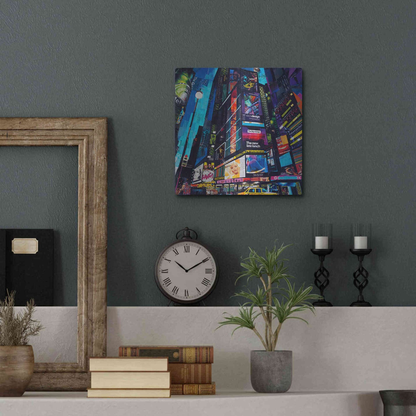 Luxe Metal Art 'City Night' by Grey, Metal Wall Art,12x12