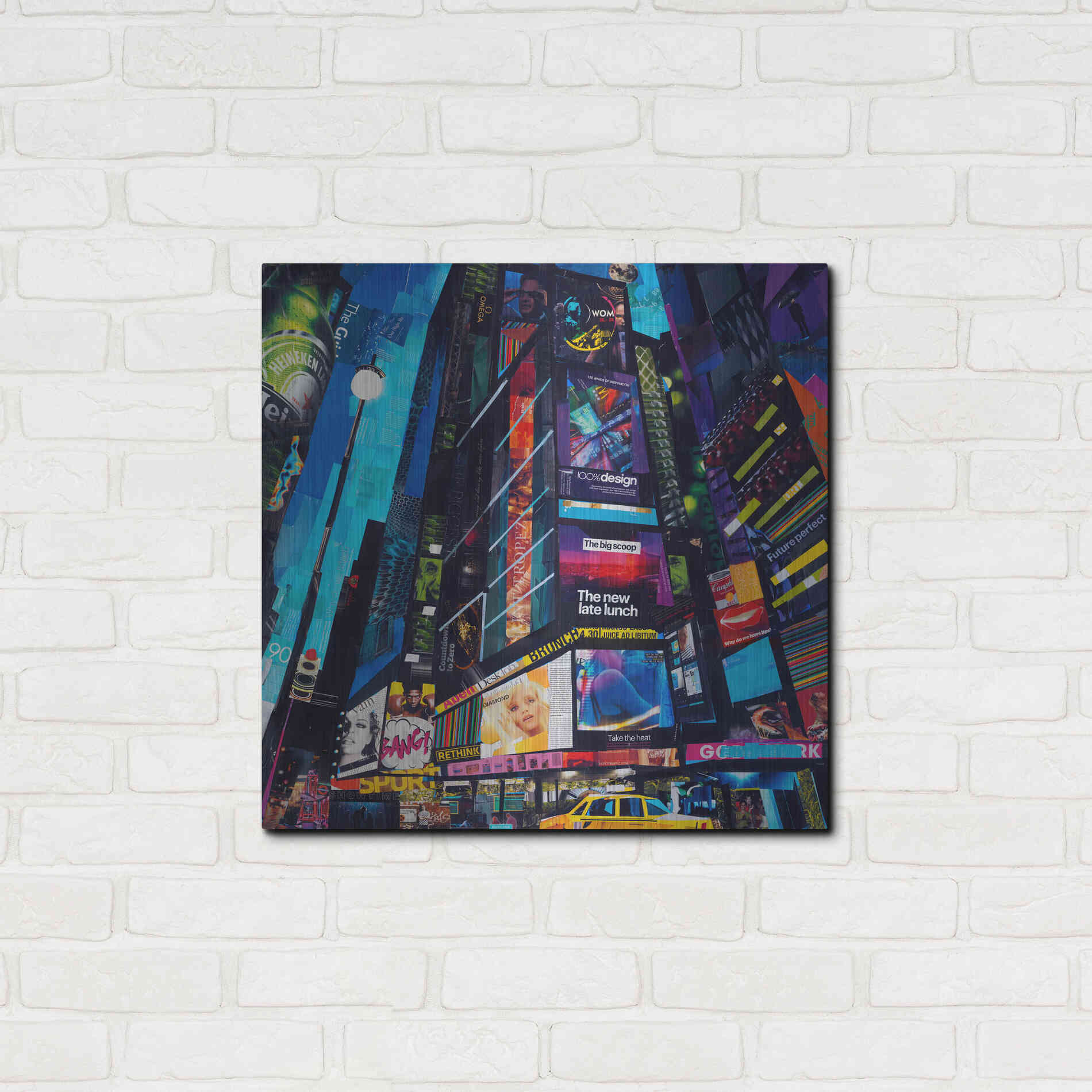 Luxe Metal Art 'City Night' by Grey, Metal Wall Art,24x24