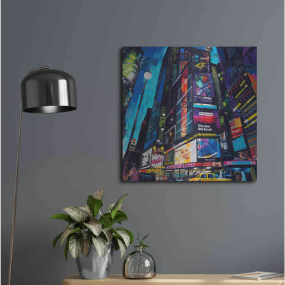 Luxe Metal Art 'City Night' by Grey, Metal Wall Art,24x24