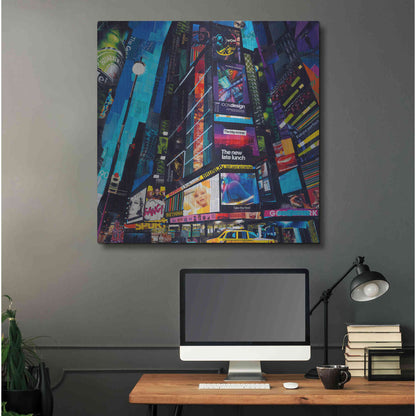 Luxe Metal Art 'City Night' by Grey, Metal Wall Art,36x36