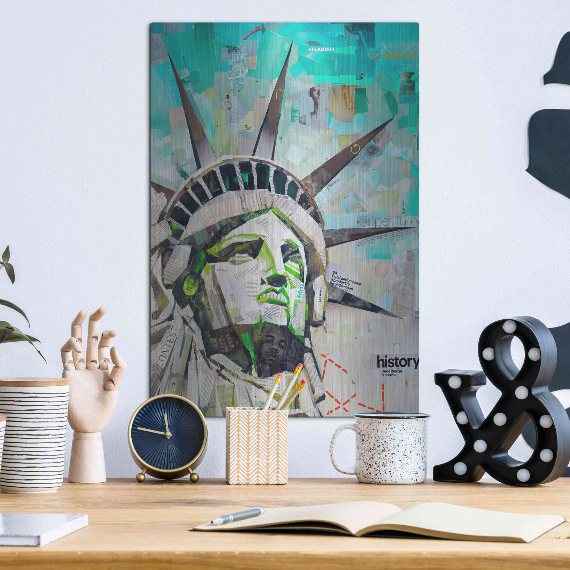 Luxe Metal Art 'Freedom' by Grey, Metal Wall Art,12x16