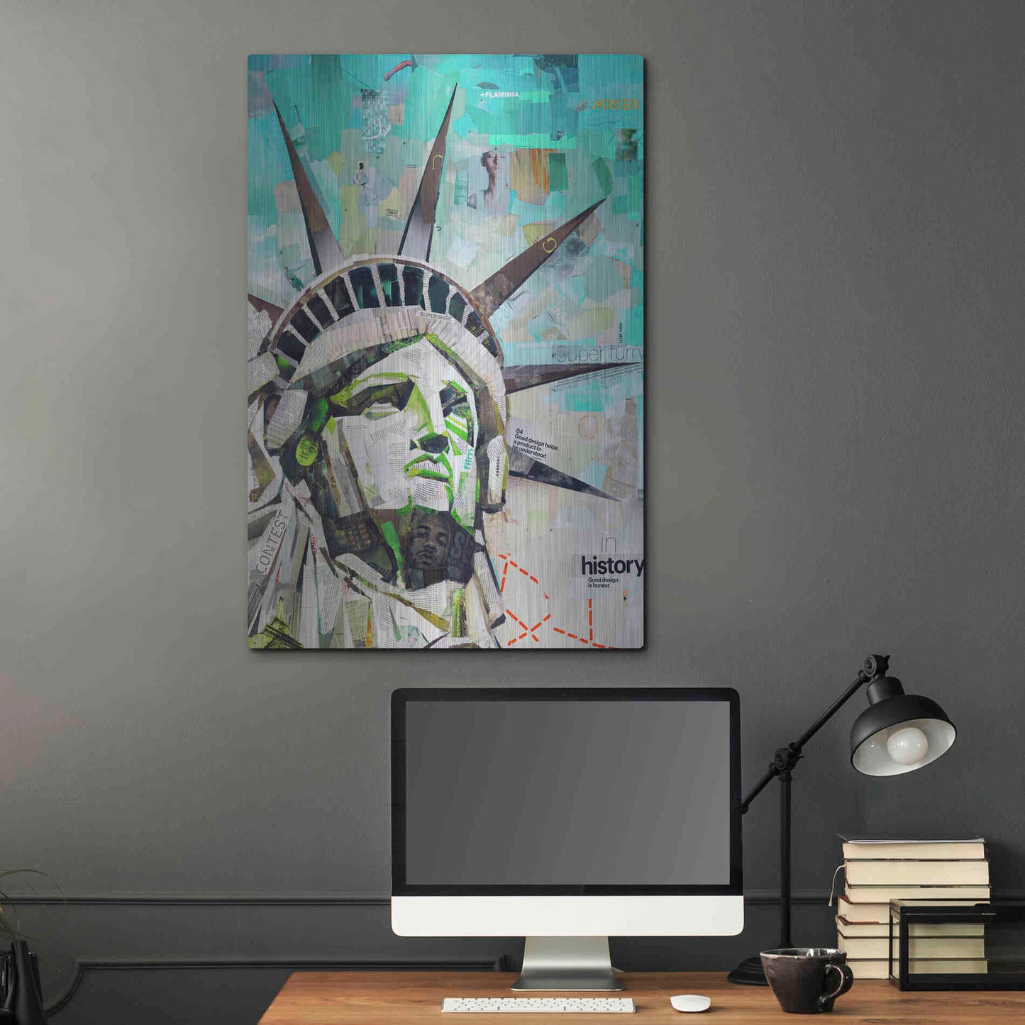 Luxe Metal Art 'Freedom' by Grey, Metal Wall Art,24x36