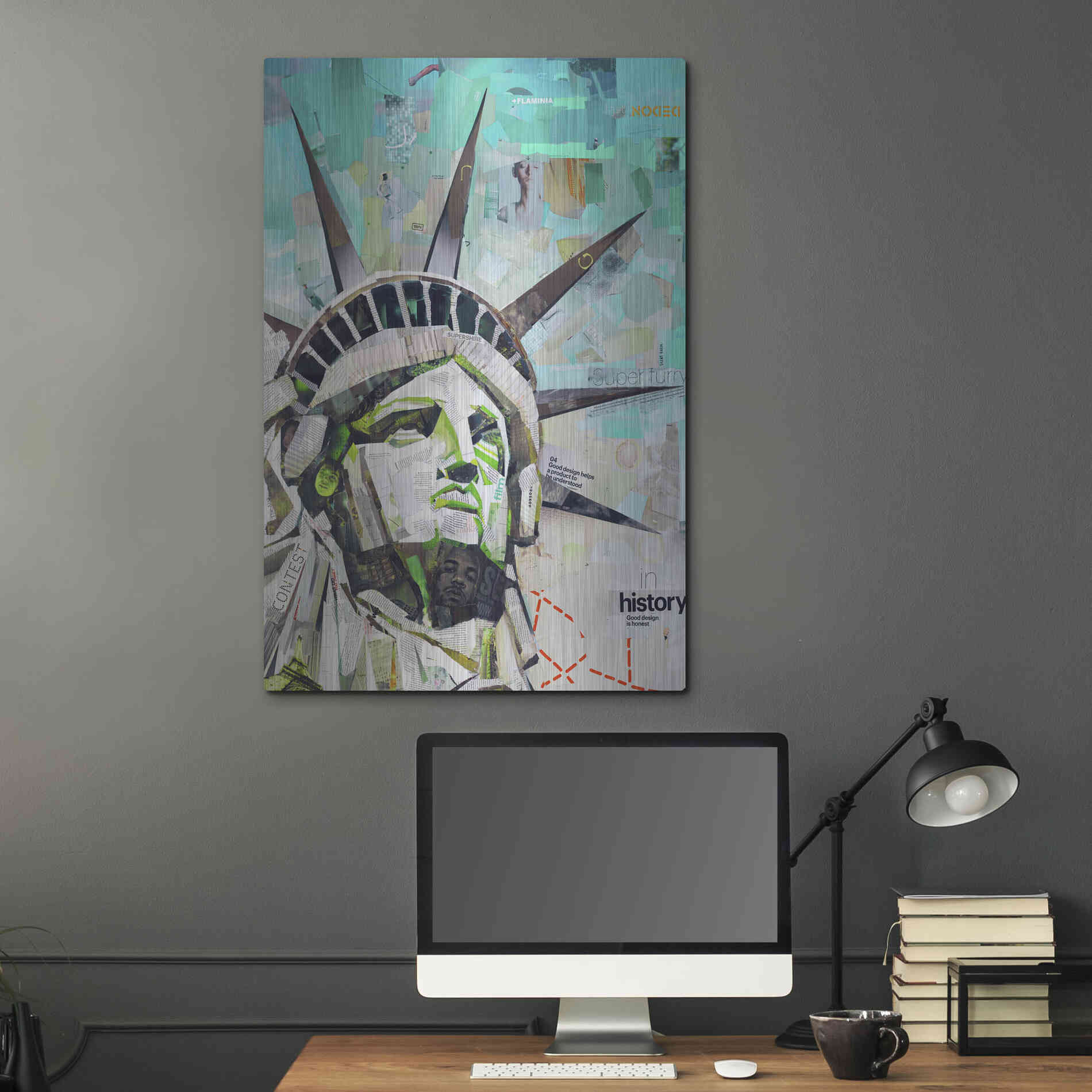 Luxe Metal Art 'Freedom' by Grey, Metal Wall Art,24x36