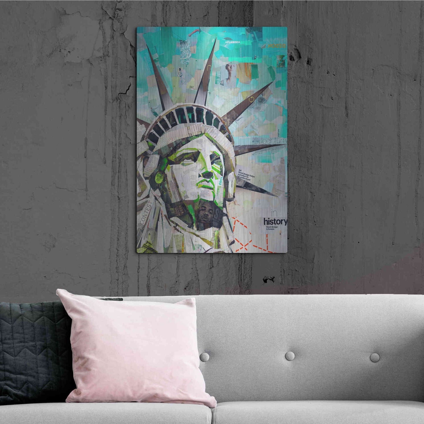 Luxe Metal Art 'Freedom' by Grey, Metal Wall Art,24x36