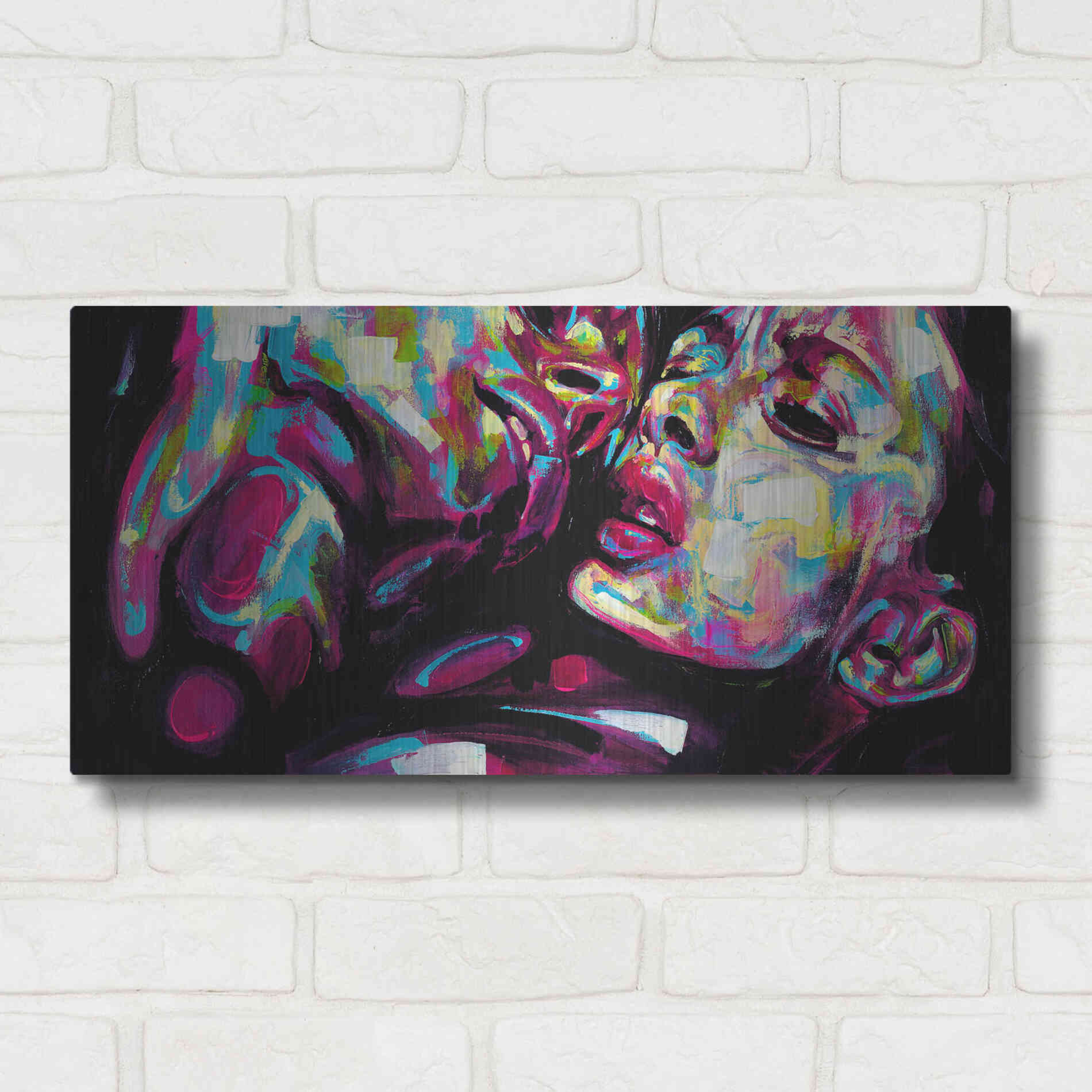 Luxe Metal Art 'Passion' by Grey, Metal Wall Art,24x12