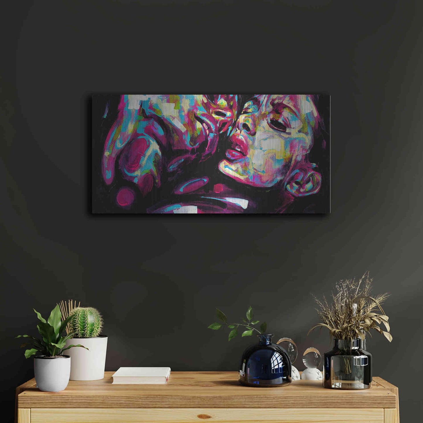 Luxe Metal Art 'Passion' by Grey, Metal Wall Art,24x12