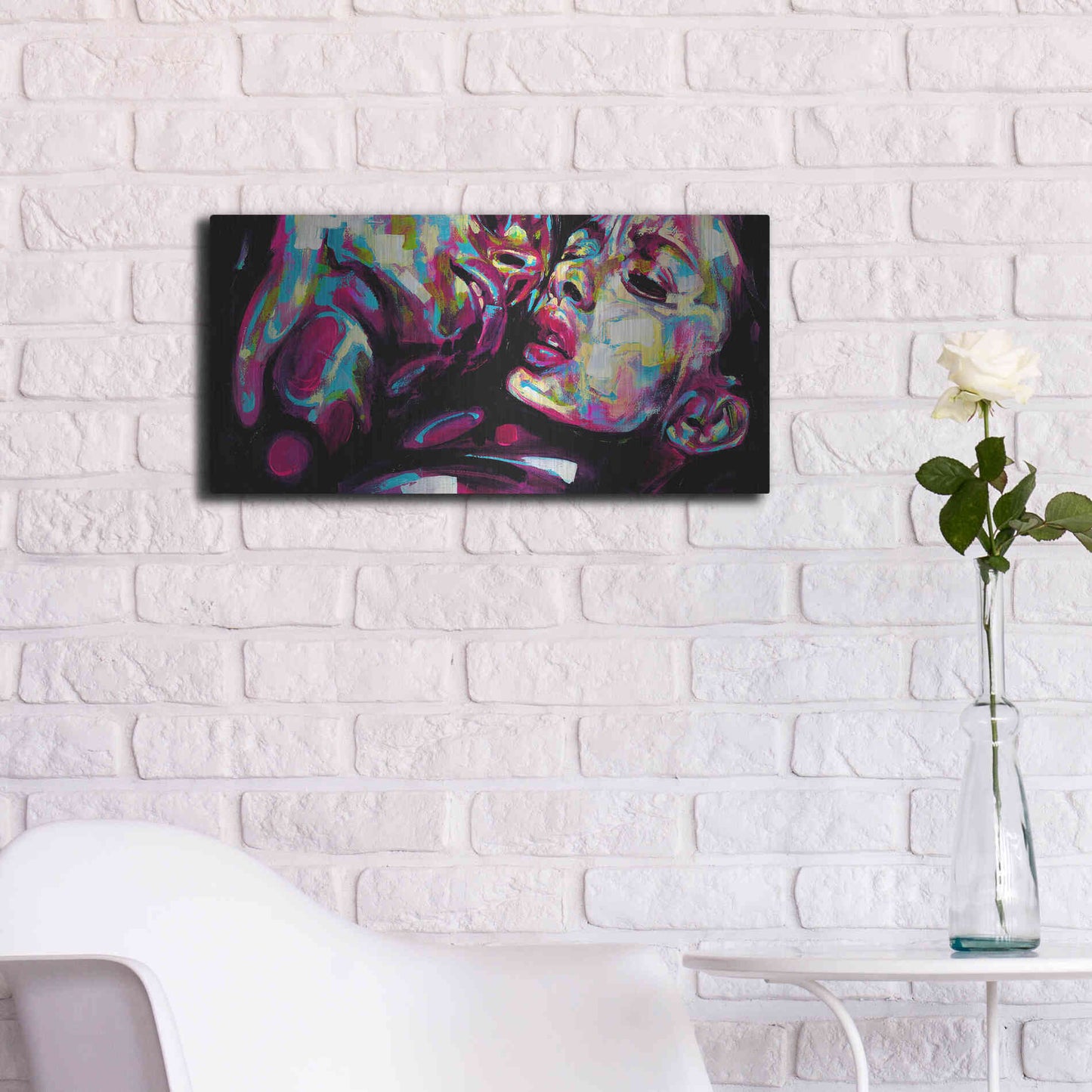 Luxe Metal Art 'Passion' by Grey, Metal Wall Art,24x12