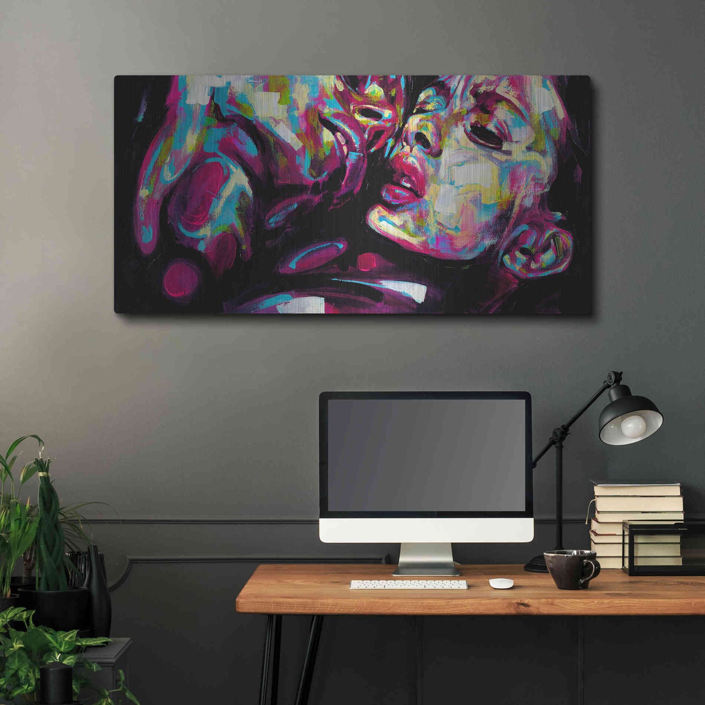 Luxe Metal Art 'Passion' by Grey, Metal Wall Art,48x24
