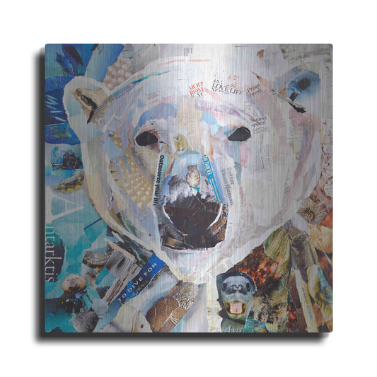 Luxe Metal Art 'Polar Bear' by Grey, Metal Wall Art