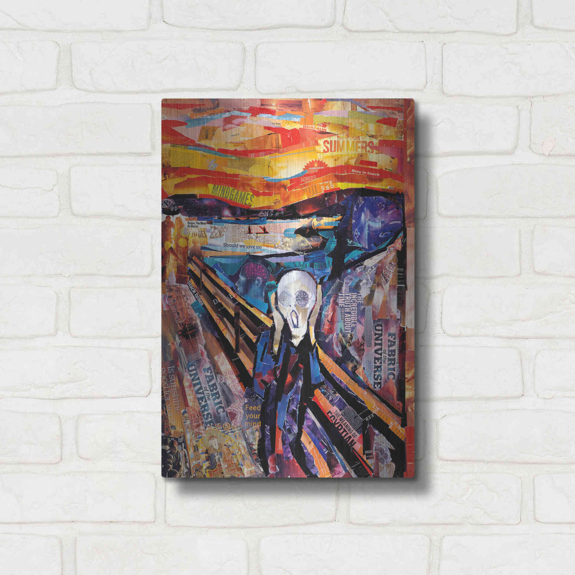 Luxe Metal Art 'The Scream' by Grey, Metal Wall Art,12x16